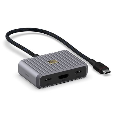 Unisynk 3.2 Gen2 USB-C 5-in-1 -telakka, harmaa