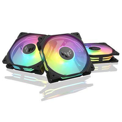 Asus TUF Gaming TR120 ARGB Reverse 3in1, 120mm PWM-laitetuuletinsarja, musta