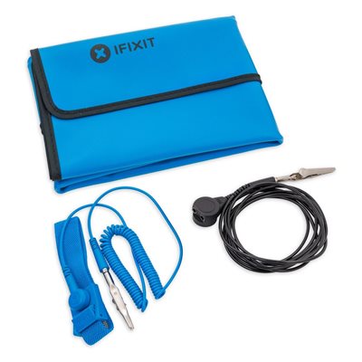 iFixit Portable Anti-Static Mat, antistaattinen korjausmatto 60 x 60cm + ranneke, sininen/musta