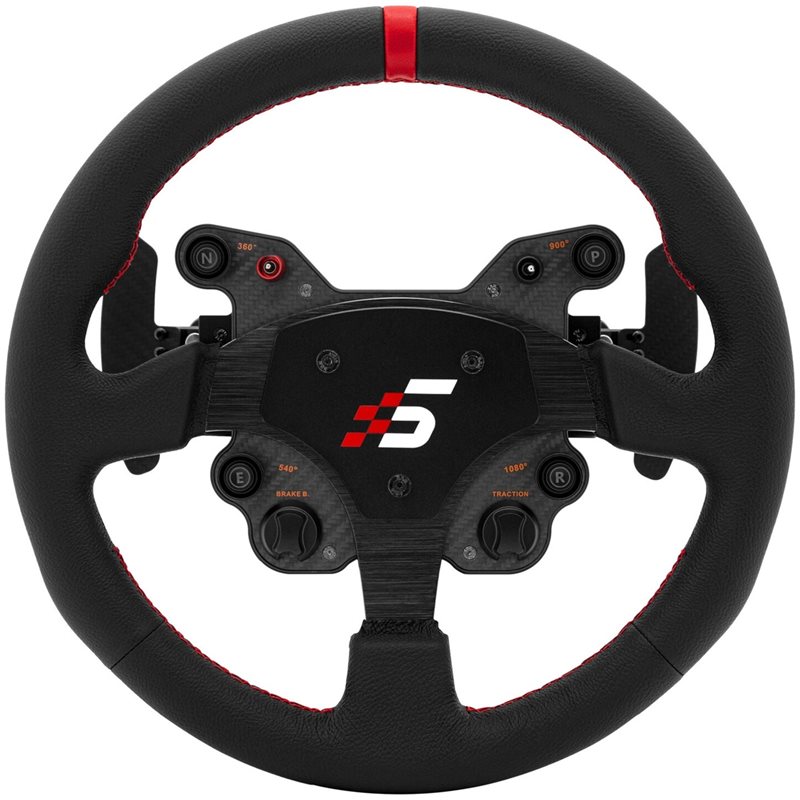 Simagic GT1-SR (Leather) Steering Wheel, musta/punainen