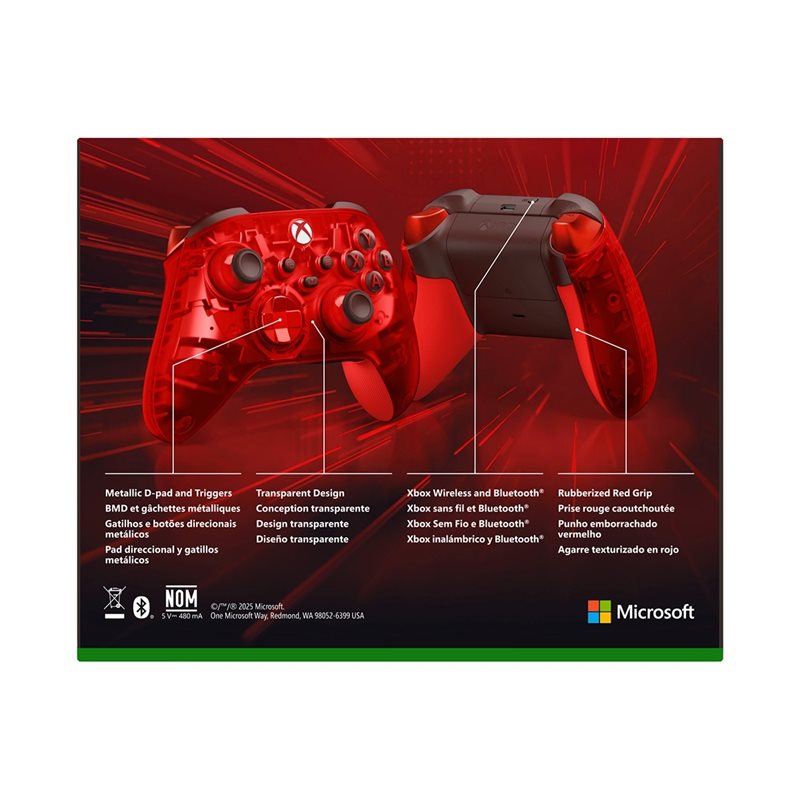 Microsoft Xbox Series X|S Wireless Controller Pulse Cipher, langaton peliohjain, punainen /läpinäkyvä - Kuva 2