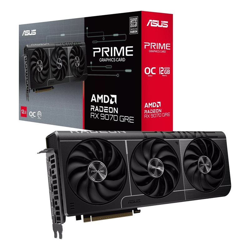 Asus Radeon RX 9070 GRE PRIME - OC Edition -näytönohjain, 12GB GDDR6
