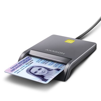 AXAGON (Outlet) Älykortinlukija, USB-A, 1,3m, harmaa