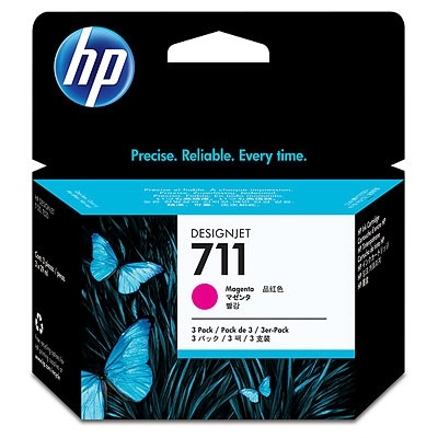 HP 711 3-pack 29-ml, Magenta, Mustepatruuna