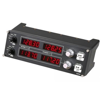 Logitech Saitek Pro Flight Radio Panel, ohjaamon radiopaneeli PC:lle, musta