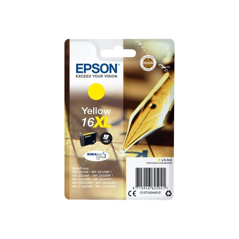 Epson 16XL DURABrite Ultra Pen+Crossword -väriainekasetti, keltainen (SEC)