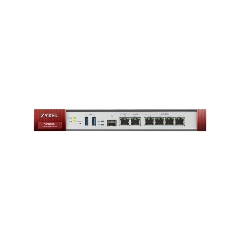 ZyXEL ZyWall VPN100 -palomuuri, harmaa/punainen