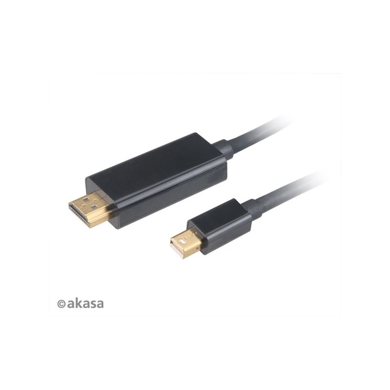 Akasa 4K Mini DisplayPort -> HDMI -aktiivinen adapterikaapeli, 1.8m, musta