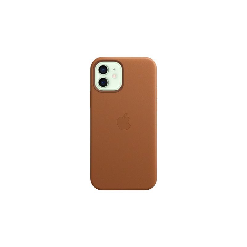 Apple Leather Case with MagSafe, nahkainen suojakuori, iPhone 12 / 12 Pro, Saddle Brown