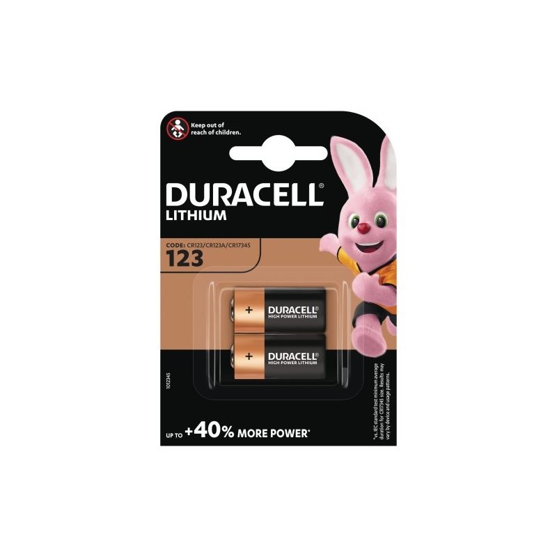 Duracell CR123A -paristo, 2kpl (Poistotuote! Norm. 9€)