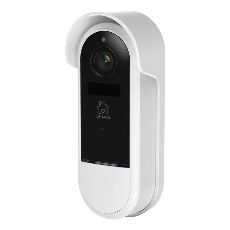 Deltaco Smart Home Kamerallinen WiFi-ovikello, IP65, säänkestävä, valkoinen/musta