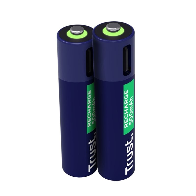 TRUST USB-C-ladattava AAA -akkuparisto, 500mAh, 2kpl