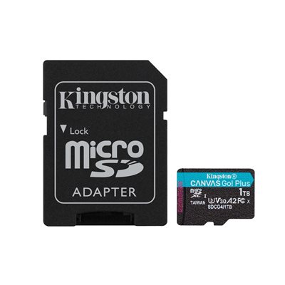 Kingston 1TB Canvas Go! Plus Gen4, microSDXC-muistikortti, UHS-1 V30 U3 A2, jopa 200/160 MB/s
