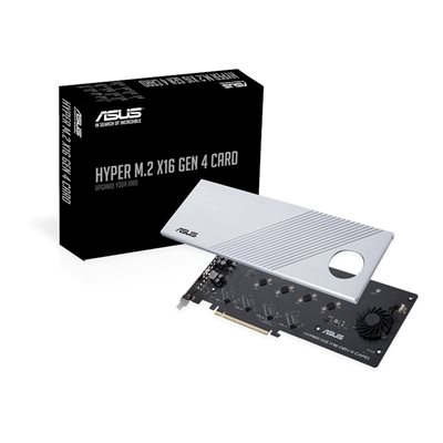 Asus Hyper M.2 X16 Gen4 Card -lisäkortti, 4x M.2 paikka, PCIe 4.0/3.0 x16