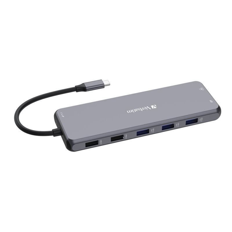 Verbatim 3.2 Gen2 13-in-1 USB-C -telakka, harmaa