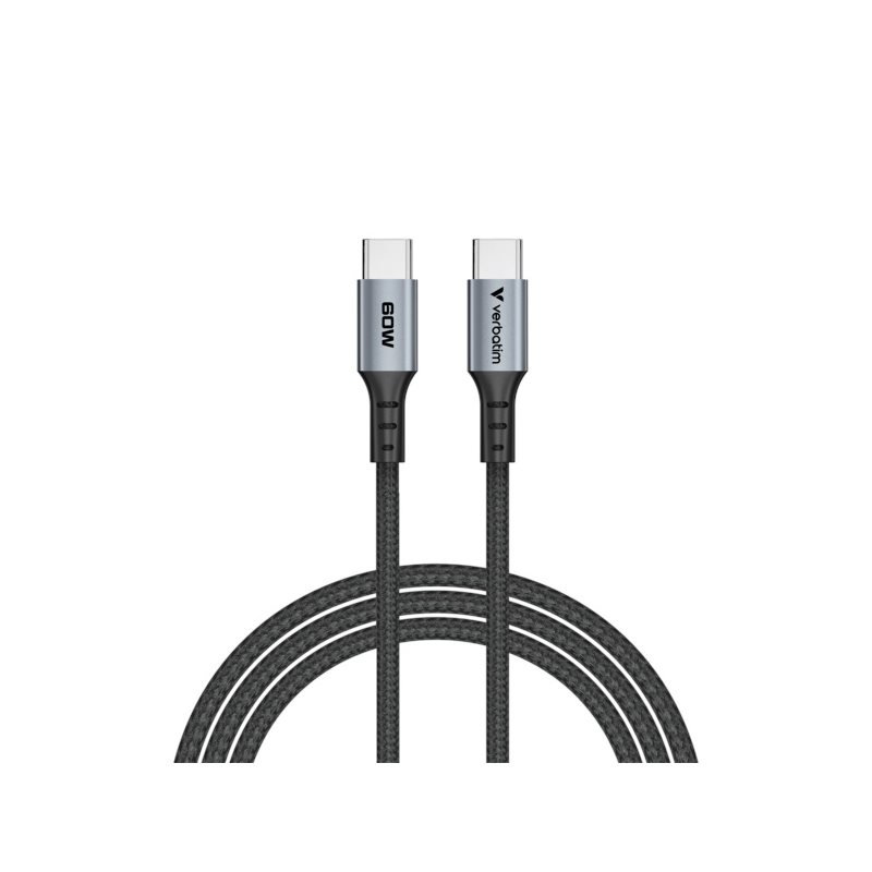 Verbatim 2.0 USB-C -kaapeli, PD3.0 60W, 1,2m, musta