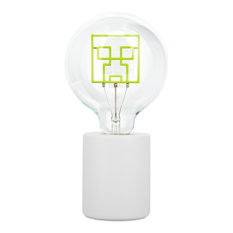 Paladone (Outlet) LED Neon Bulb -koristelamppu jalustalla- MINECRAFT CREEPER