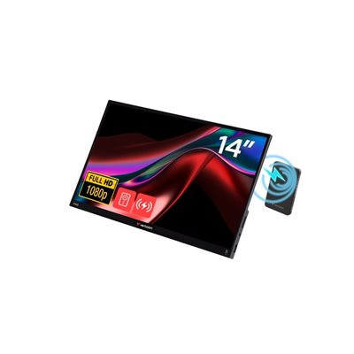 Verbatim 14" Light, Full HD -mobiili/kosketusnäyttö varavirtalähteellä, musta