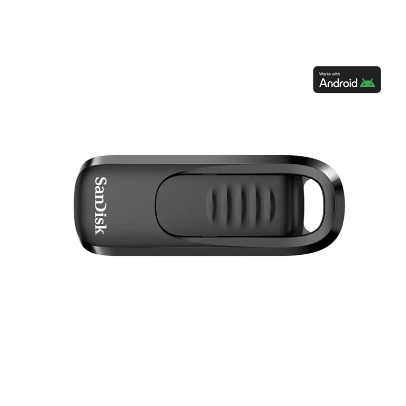 Sandisk 128GB Ultra Slider, 3.2 Gen1 USB-C -muistitikku, jopa 400 MB/s, musta