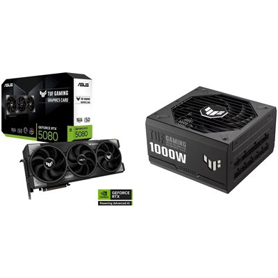 Asus TUF-RTX5080-O16G-GAMING + TUF-GAMING-1000G -tuotepaketti