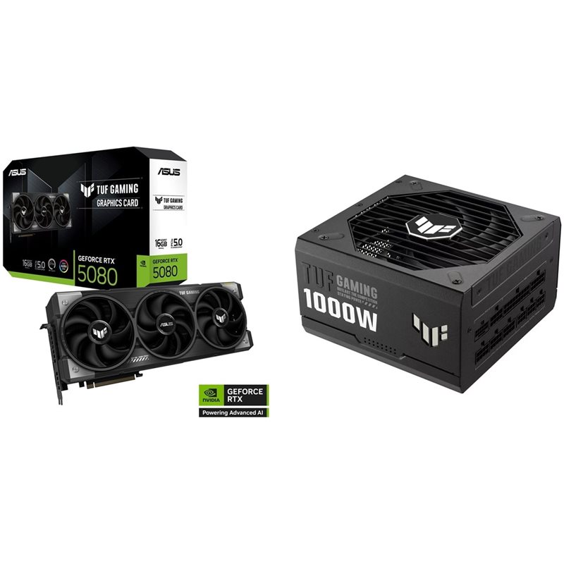 Asus TUF-RTX5080-O16G-GAMING + TUF-GAMING-1000G -tuotepaketti
