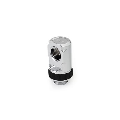 Alphacool Apex Grip Adapter 90°, OT/IT, G1/4, kierrettävä, kromi