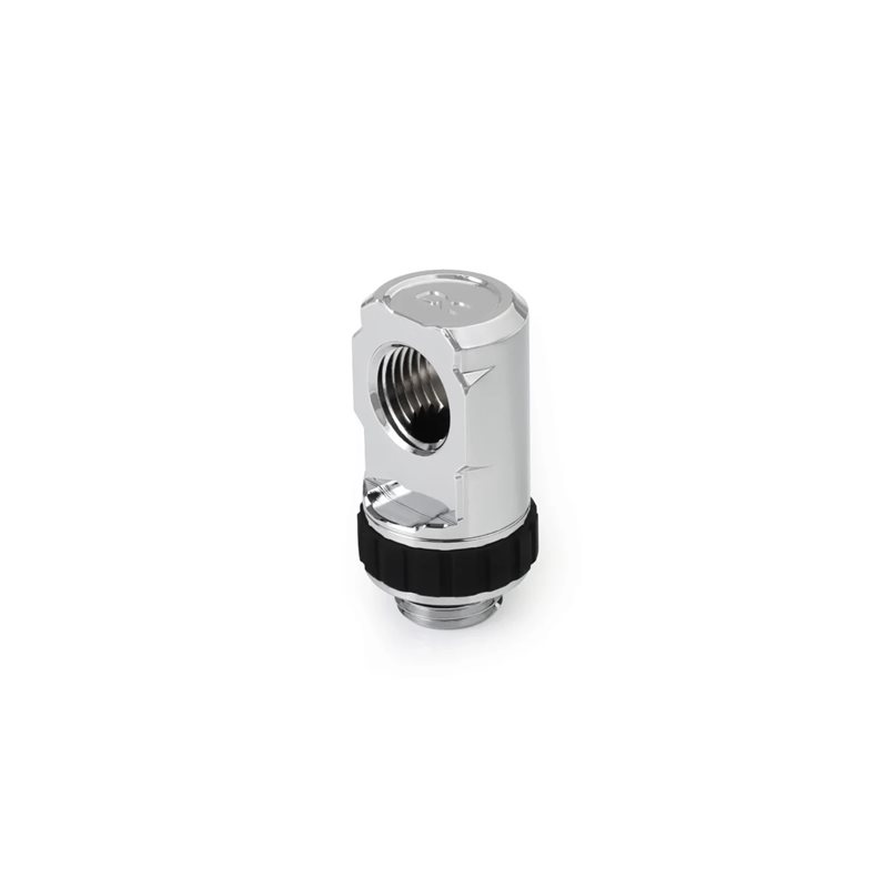 Alphacool Apex Grip Adapter 90°, OT/IT, G1/4, kierrettävä, kromi