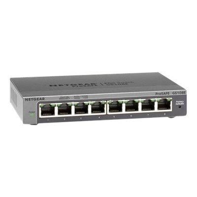 Netgear ProSafe Plus GS108Ev3, 8-porttinen työpöytäkytkin, harmaa