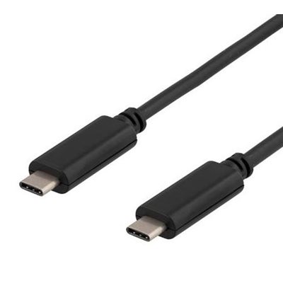 Deltaco 3.2 Gen1 USB-C -kaapeli, 1m, musta