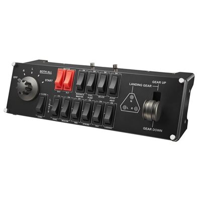 Logitech Saitek Pro Flight Switch Panel, ohjaamon kytkinpaneeli PC:lle, musta