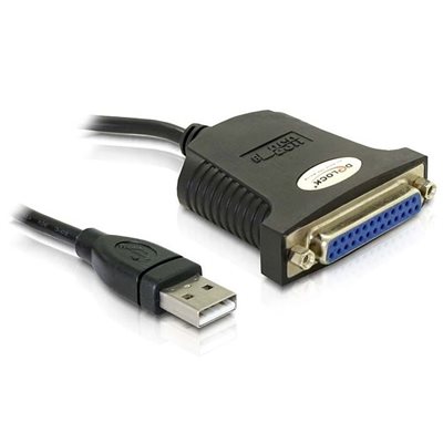 DeLock USB 1.1 -> Rinnakkaisportti -adapterikaapeli, 0,8m, musta