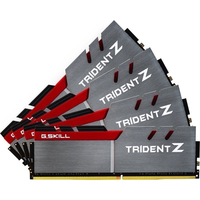 G.Skill 32GB (4 x 8GB) Trident Z, DDR4 4000MHz, CL18, 1.35V harmaa/punainen