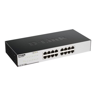 D-Link GO-SW-16G, hallitsematon 16-porttinen kytkin, musta/hopea