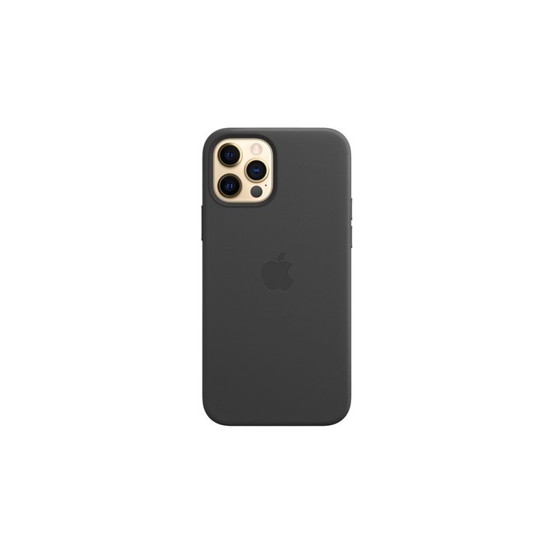 Apple Leather Case with MagSafe, nahkainen suojakuori, iPhone 12 / 12 Pro, musta