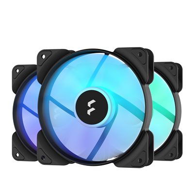 Fractal Design Aspect 12 RGB PWM Black Frame 3-Pack, 120mm PWM-laitetuuletinsarja, musta/valkoinen