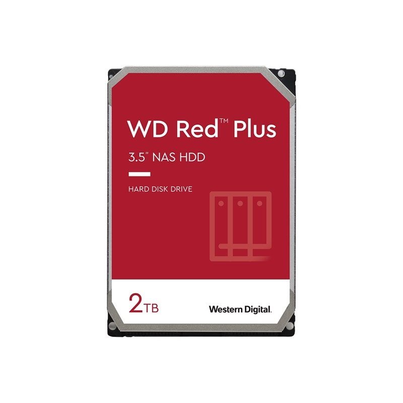 Western Digital 2TB WD20EFZX, WD Red Plus NAS-kiintolevy, 3.5", SATA 6Gb/s, 5400rpm, 128MB