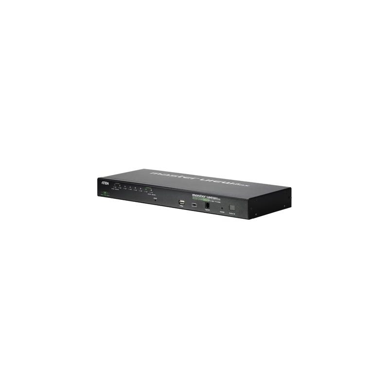 Aten KVM-kytkin 8 koneelle, USB/PS2, 19", 1U, LAN/WAN-ohjaus,musta
