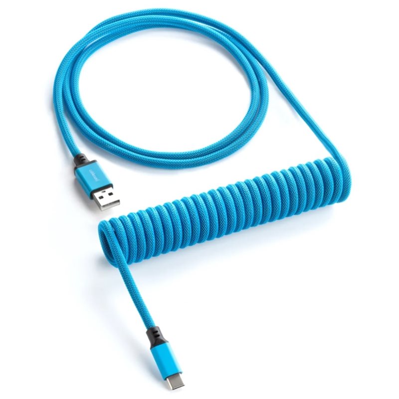 CableMod Classic Coiled Keyboard Cable, USB A -> USB Type C, 150cm, Spectrum Blue