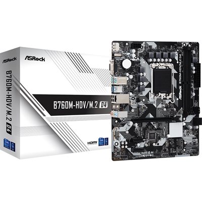 ASRock B760M-HDV/M.2 D4, mATX-emolevy