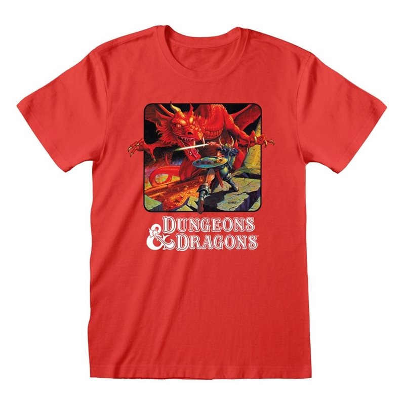 Heroes Inc Dungeons & Dragons T-Shirt Classic Poster, T-paita, M-koko, punainen