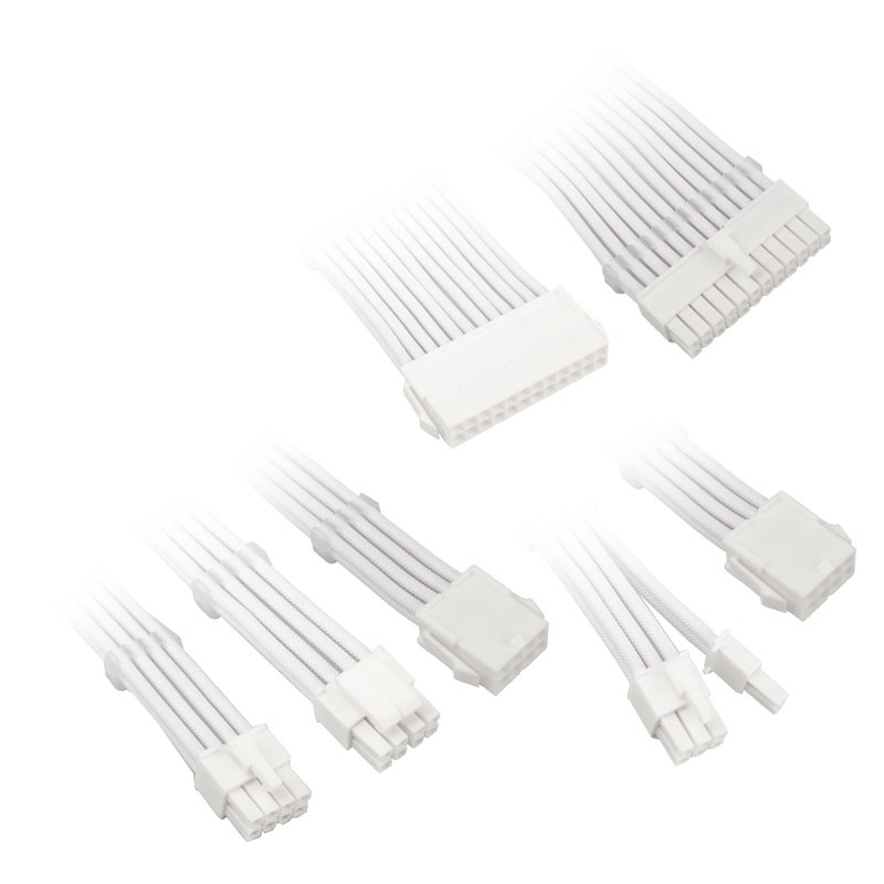 Kolink (Outlet) Core Adept Braided Cable Extension Kit - White, jatkokaapelisarja