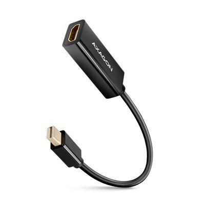 AXAGON Mini DisplayPort 1.2 -> HDMI 1.4b -adapteri, 15cm, musta