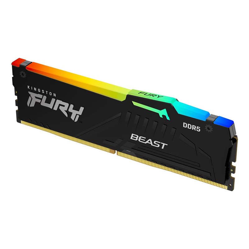 Kingston 16GB (1 x 16GB) FURY Beast RGB, DDR5 6400MHz, CL32, 1.40V, musta