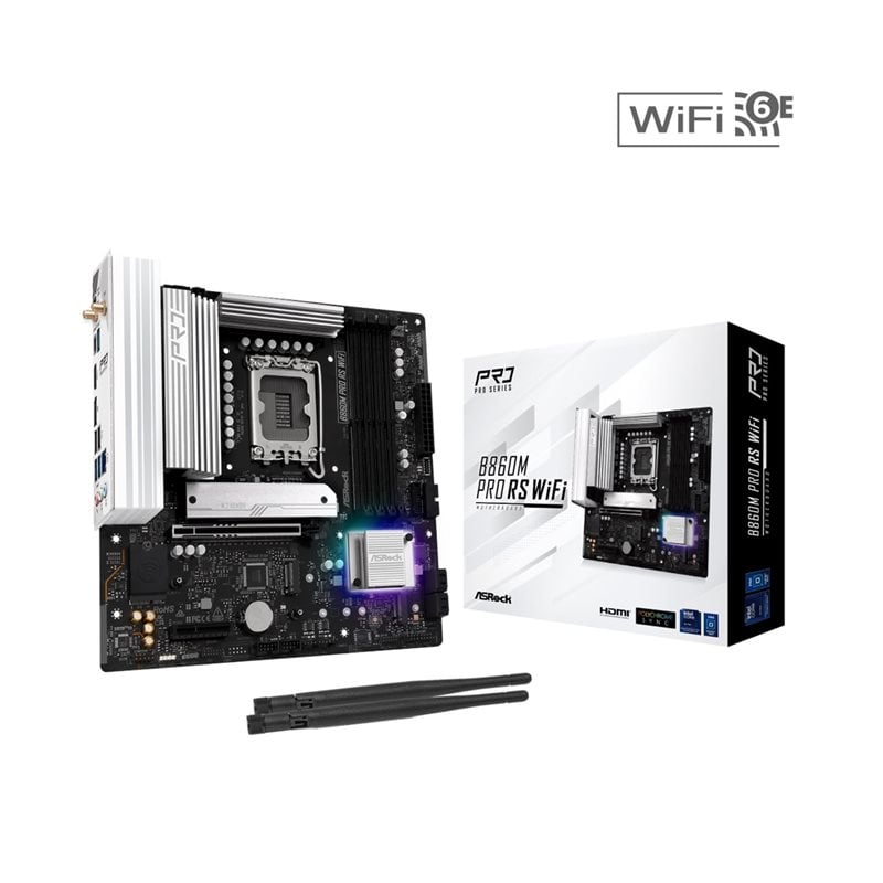 ASRock B860M Pro RS WiFi, mATX-emolevy