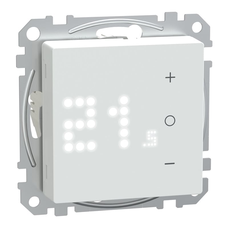 Schneider Electric Wiser Exxact älykäs lattia/huone yhdistelmätermostaatti, 16A, Zigbee 3.0, valkoinen