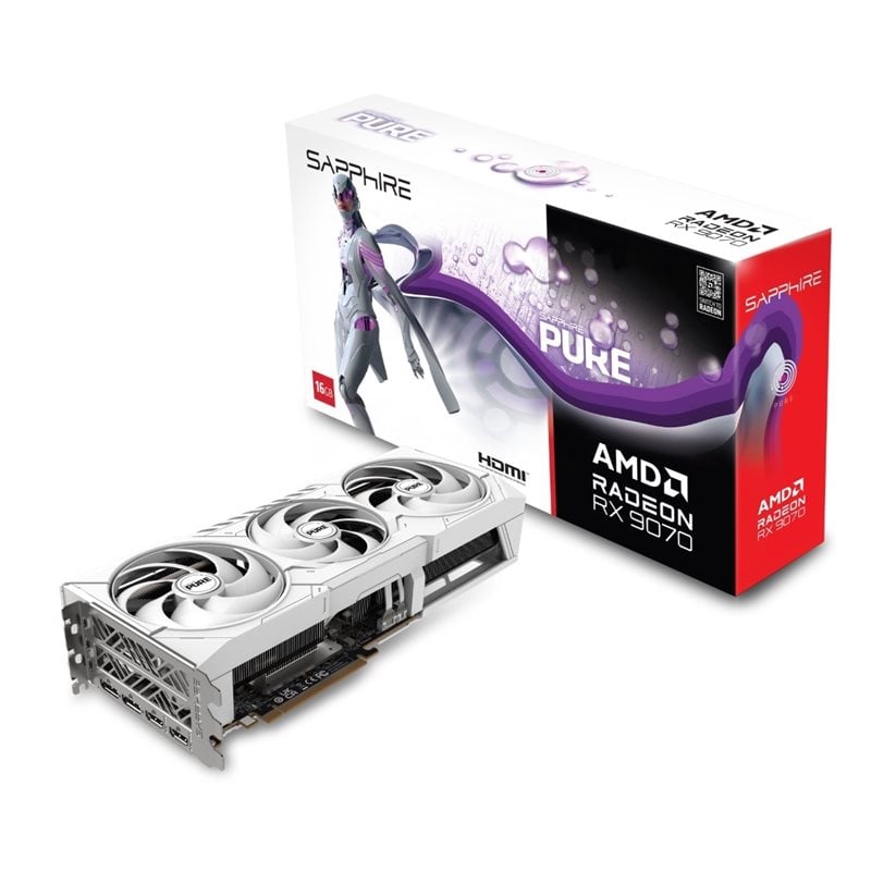 Sapphire Radeon RX 9070 PURE -näytönohjain, 16GB GDDR6