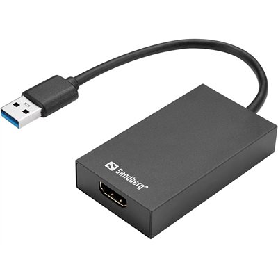 Sandberg USB-A -> HDMI -adapteri, musta