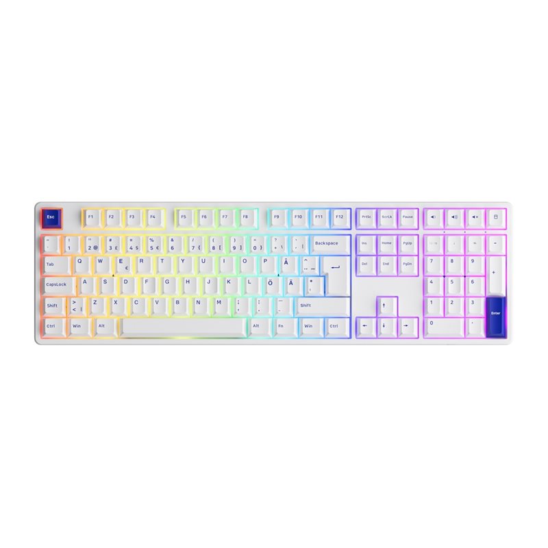 Akkogear (Outlet) 5108B Blue/White, langaton mekaaninen näppäimistö, Akko CS Jelly Purple