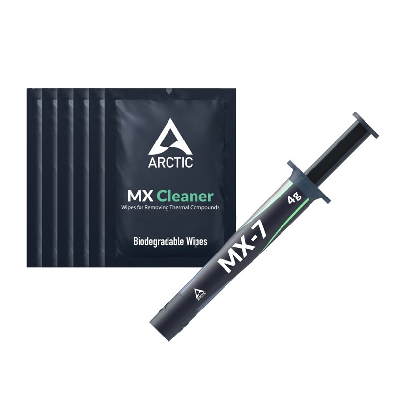 ARCTIC MX-7 -lämpötahna, 4g, sis. 6 kpl MX Cleaner -puhdistusliinoja