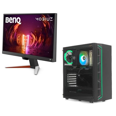 Jimm's Navigator 5070, pelitietokone + Benq 23,8" EX240N, 165Hz FHD-pelimonitori